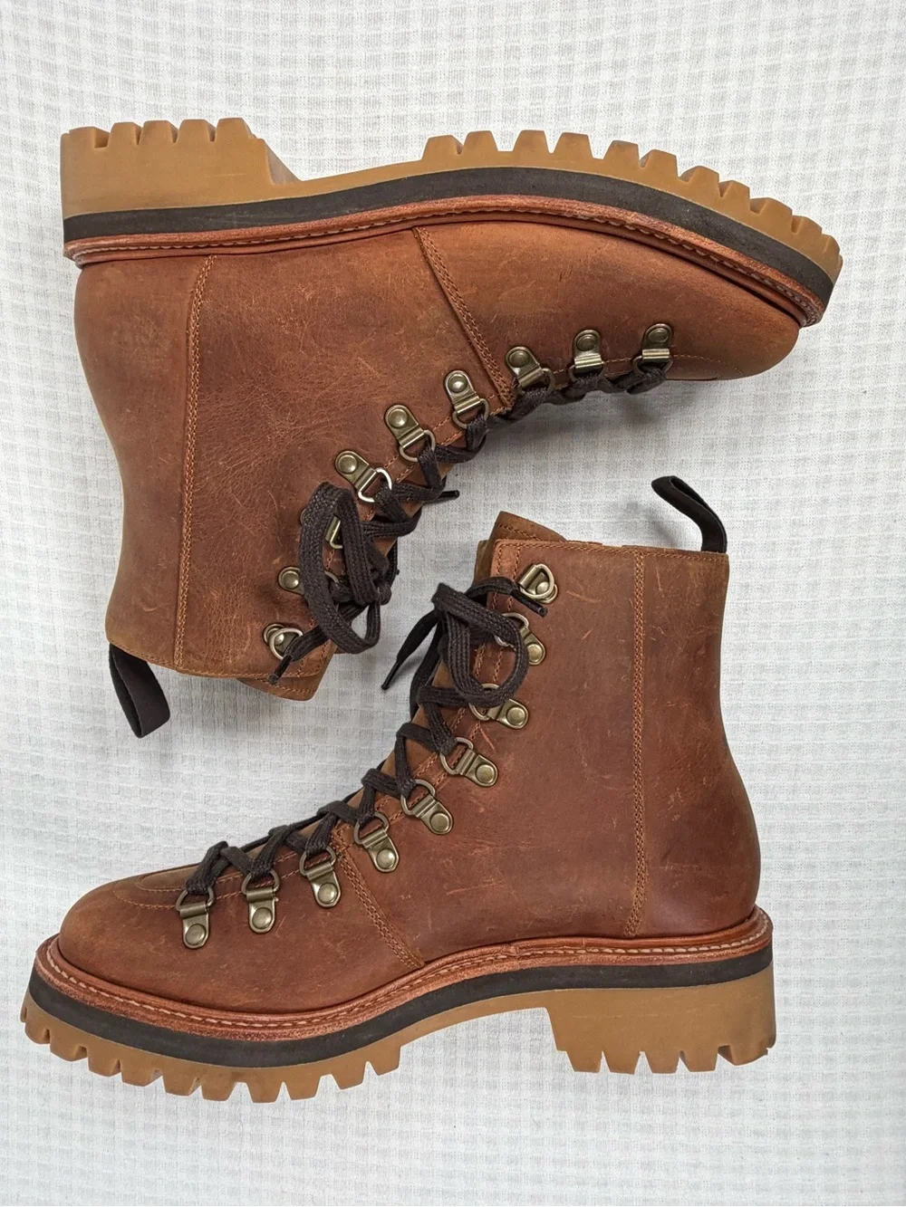 Grenson Brady Men’s Hiker Boots Size 7 US (6 UK) Brown Leather Commando Soles